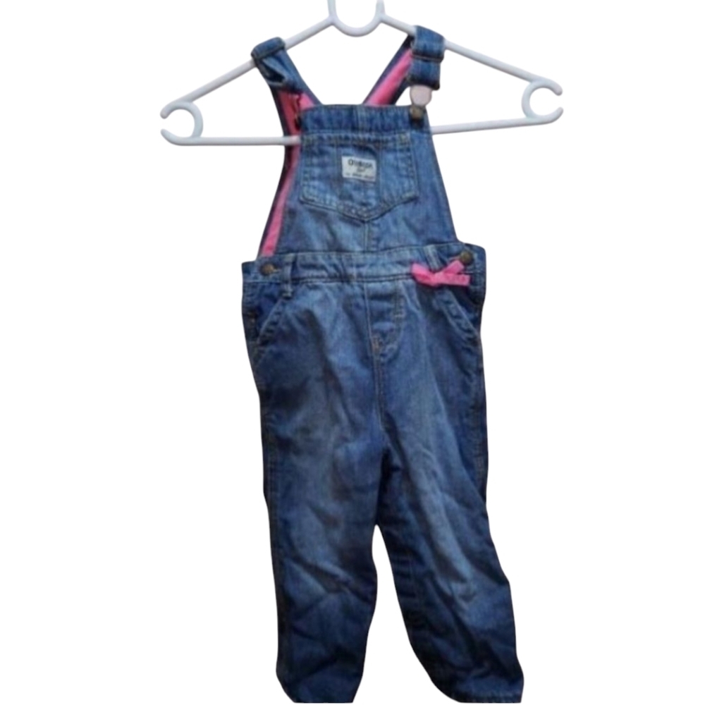 OshKosh  B'Gosh Overalls Girl's Size 24 Months Pink Blue